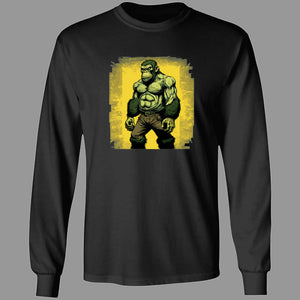 Black Long Sleeve Tshirt with Green Gorilla Comic Image