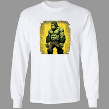 Load image into Gallery viewer, White Long Sleeve Tshirt with Green Gorilla Comic Image