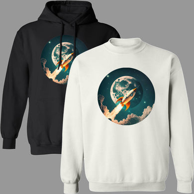Rocket to Moon Pullover Hoodies & Sweatshirts