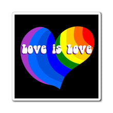 Load image into Gallery viewer, Love is Love Rainbow Heart - Magnets 3x3, 4x4, 6x6