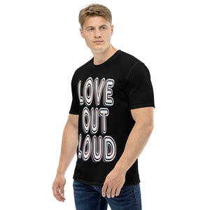 Love Out Loud - AOP Crew Neck T-shirt Short Sleeve, Black