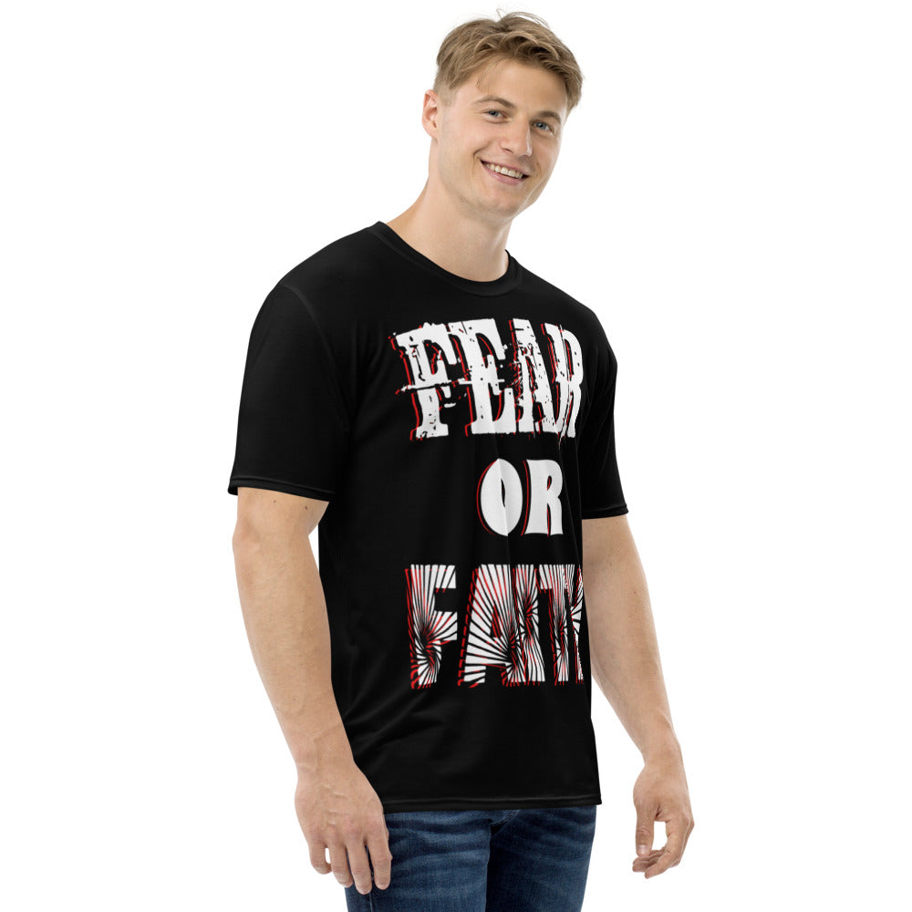 Fear or Faith - AOP Crew Neck T-shirt Short Sleeve, Black