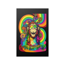 Load image into Gallery viewer, Trippy Ape - posters in various sizes, portrait for Boho Decor, hippy style, psychedelic neon rainbow colors for dorm or bedroom