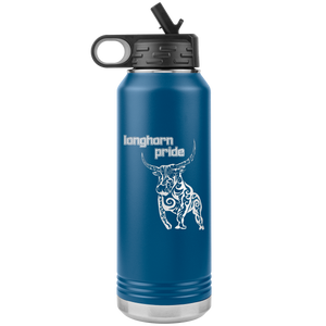 Longhorn Pride - Water Bottle, Stainless Steel, 32 oz Tumbler