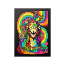 Load image into Gallery viewer, Trippy Ape - posters in various sizes, portrait for Boho Decor, hippy style, psychedelic neon rainbow colors for dorm or bedroom