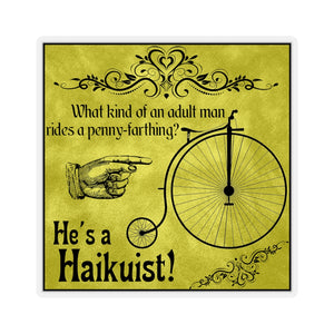 Penny-Farthing Haikuist  - Kiss-Cut Stickers