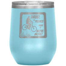 Load image into Gallery viewer, Pedals Make it Move More - Wine Tumbler 12 oz Lt Blue