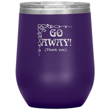 Load image into Gallery viewer, Go Away! (Thank You.) - Wine Tumbler 12 oz Purple