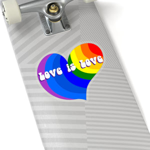 Love is Love Rainbow Heart - Kiss-Cut Stickers, 4 size options