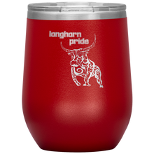 Load image into Gallery viewer, Longhorn Pride - Wine Tumbler 12 oz Red