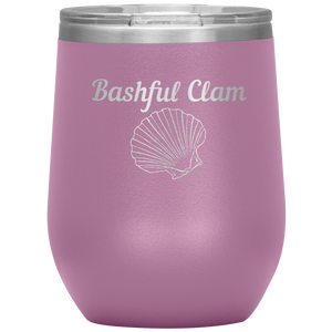 Bashful Clam - Wine Tumbler 12 oz Lt Purple
