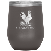 Load image into Gallery viewer, Cock-A-Doodle-Doo - Wine Tumbler 12 oz Pewter