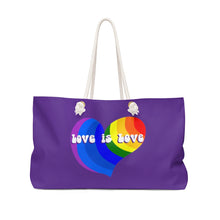 Load image into Gallery viewer, Love is Love Rainbow Heart - Weekender Bag
