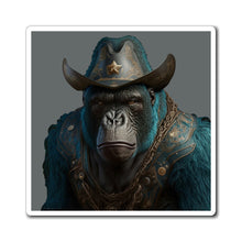 Load image into Gallery viewer, Ape Space Cowboy Cyan - Magnets 3x3, 4x4, 6x6
