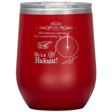 Load image into Gallery viewer, Penny-Farthing Haikuist - Wine Tumbler 12 oz Red