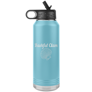 Bashful Clam - Water Bottle, Stainless Steel, 32 oz Tumbler