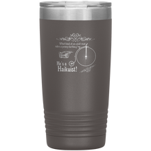 Load image into Gallery viewer, Penny-Farthing Haikuist - Vacuum Tumbler Reusable Coffee Travel Cup 20 oz