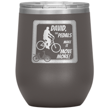 Load image into Gallery viewer, Pedals Make it Move More - Wine Tumbler 12 oz Pewter