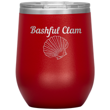 Load image into Gallery viewer, Bashful Clam - Wine Tumbler 12 oz Red