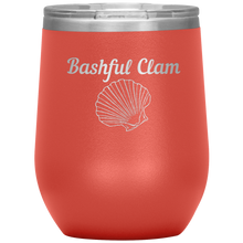 Load image into Gallery viewer, Bashful Clam Wine Tumbler 12 oz Coral
