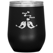 Load image into Gallery viewer, Find Your Flock - Wine Tumbler 12 oz Black