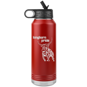 Longhorn Pride - Water Bottle, Stainless Steel, 32 oz Tumbler