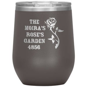 Moira's Rose's Garden 4856 - Wine Tumbler 12 oz Pewter
