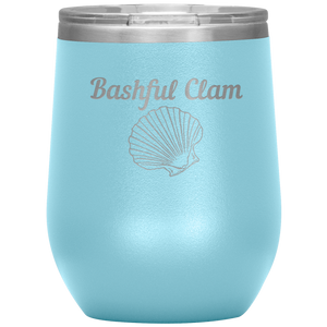 Bashful Clam - Wine Tumbler 12 oz Lt Blue