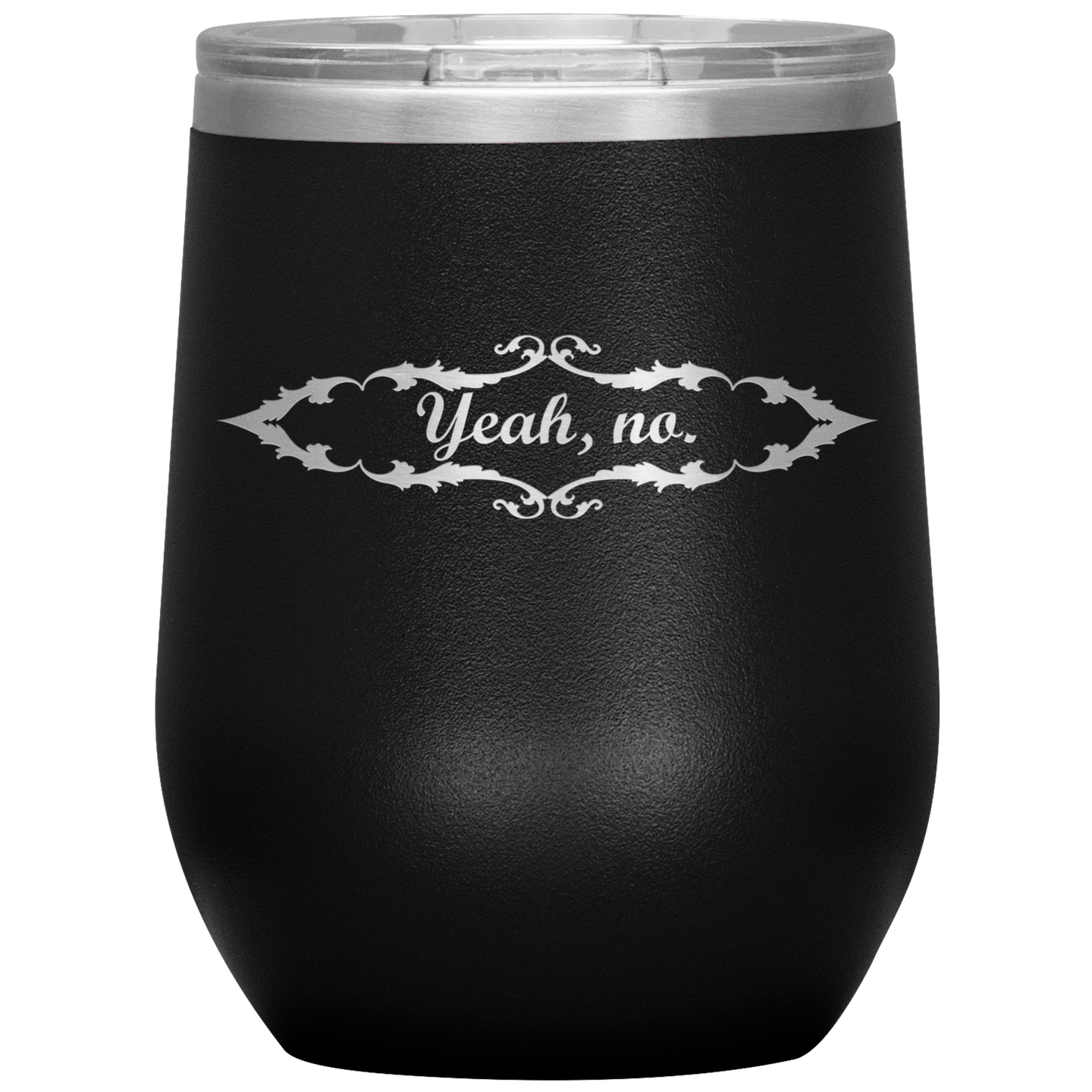 12 oz. Stemless Wine Tumblers, vacuum insulated for 2X cold- and heat-retention, removable clear lid and textured sweat-free powder coat. BPA- and Lead-Free Hand-Wash Only Do Not MicrowaveBlack