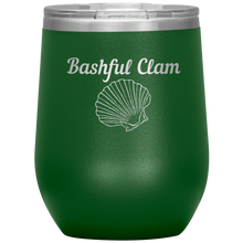 Load image into Gallery viewer, Bashful Clam - Wine Tumbler 12 oz Green