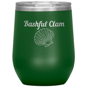 Bashful Clam - Wine Tumbler 12 oz Green
