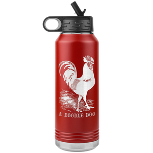 Cock-A-Doodle-Doo - Water Bottle, Stainless Steel, 32 oz Tumbler