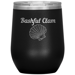 Bashful Clam - Wine Tumbler 12 oz Black
