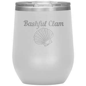 Bashful Clam - Wine Tumbler 12 oz White