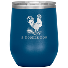 Load image into Gallery viewer, Cock-A-Doodle-Doo - Wine Tumbler 12 oz Blue