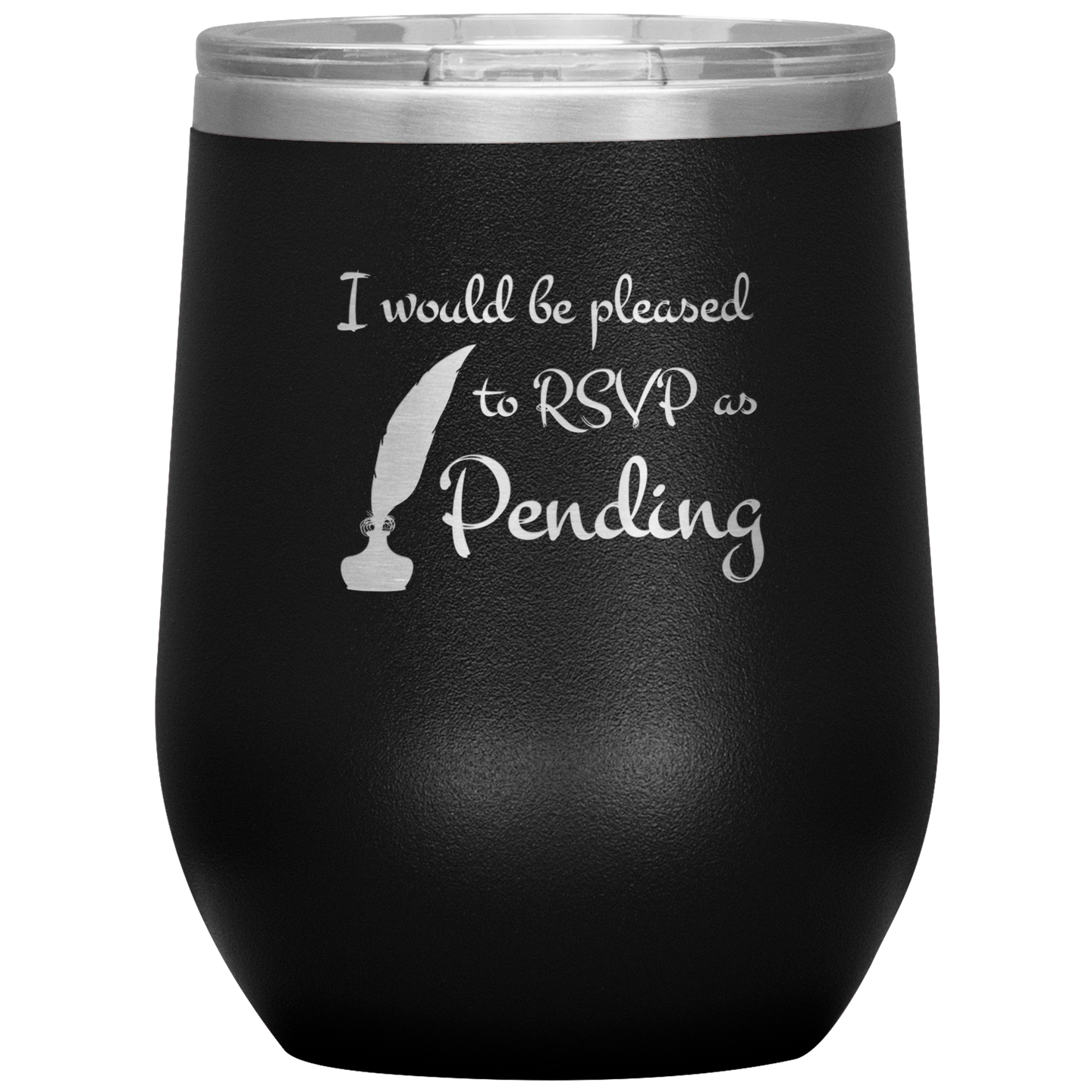 RSVP as Pending - Wine Tumbler 12 oz Black