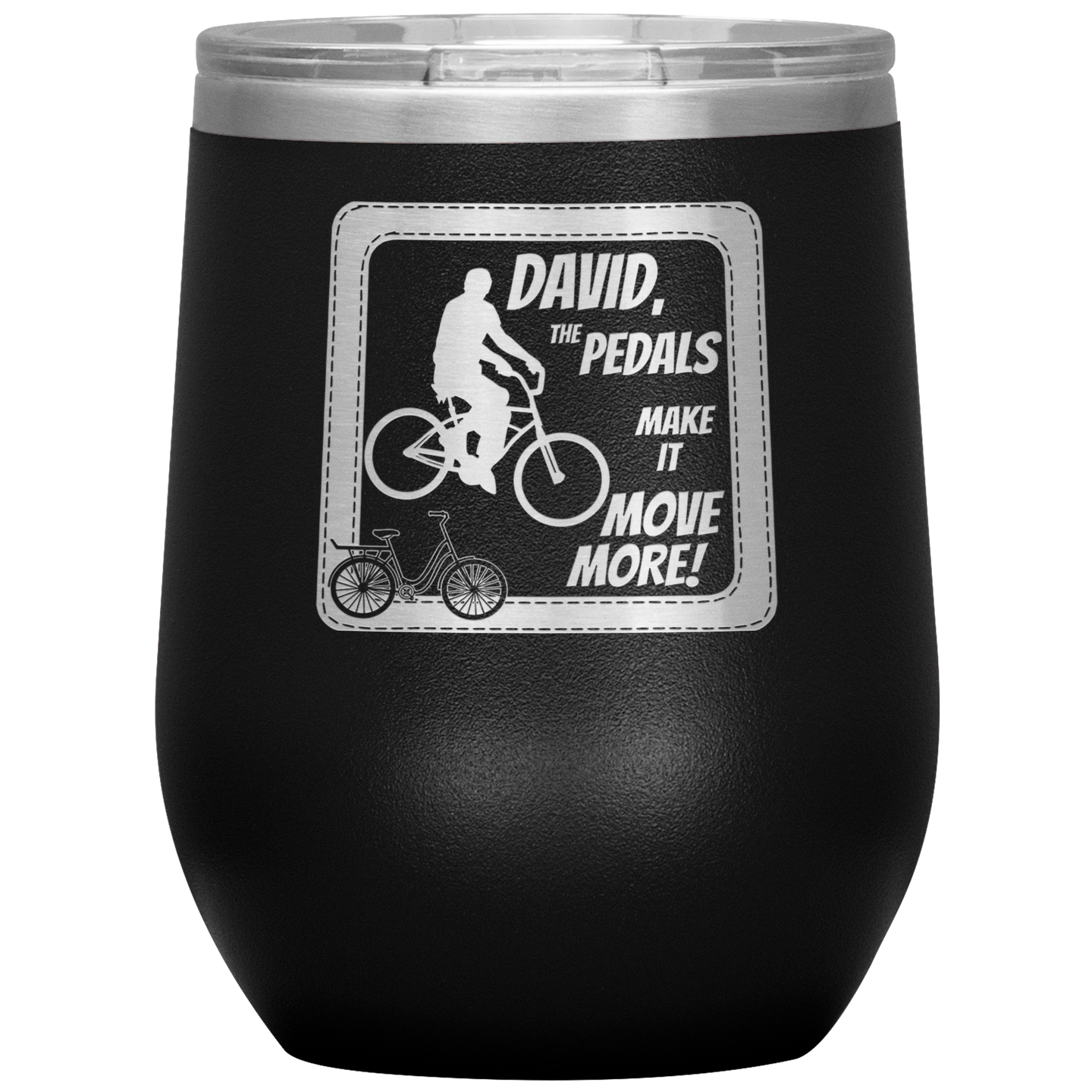 Pedals Make it Move More - Wine Tumbler 12 oz Black